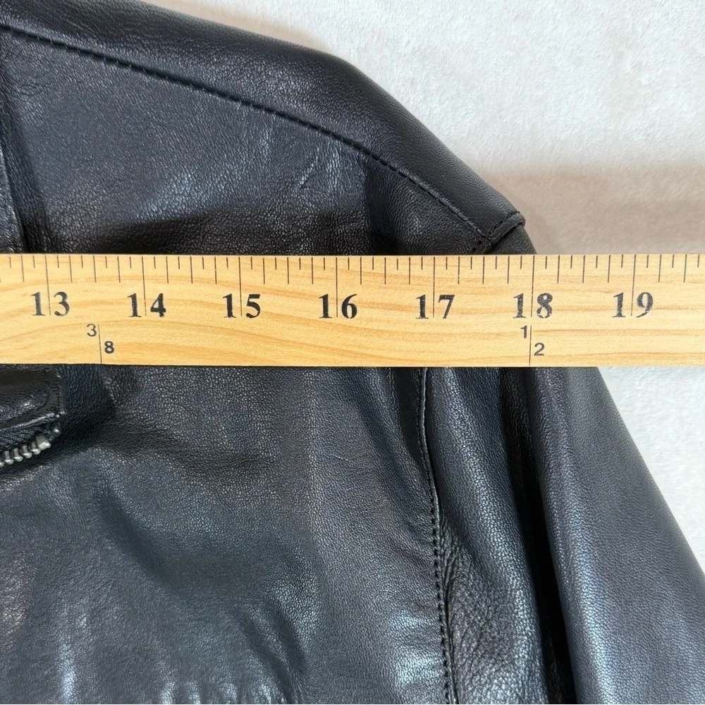 New Without Tags Cole Haan Small Genuine Leather Men's Black Bomber Moto Jacket